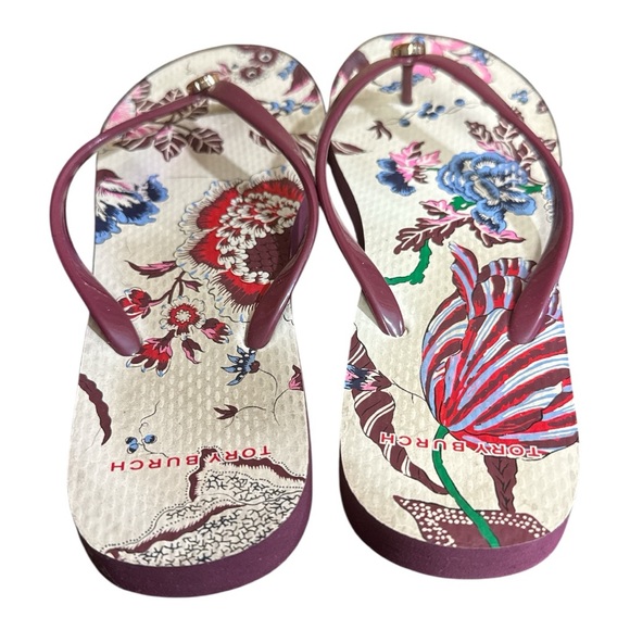 Tory Burch Thin Platform Printed Sandals in New Claret - Picture 5 of 7